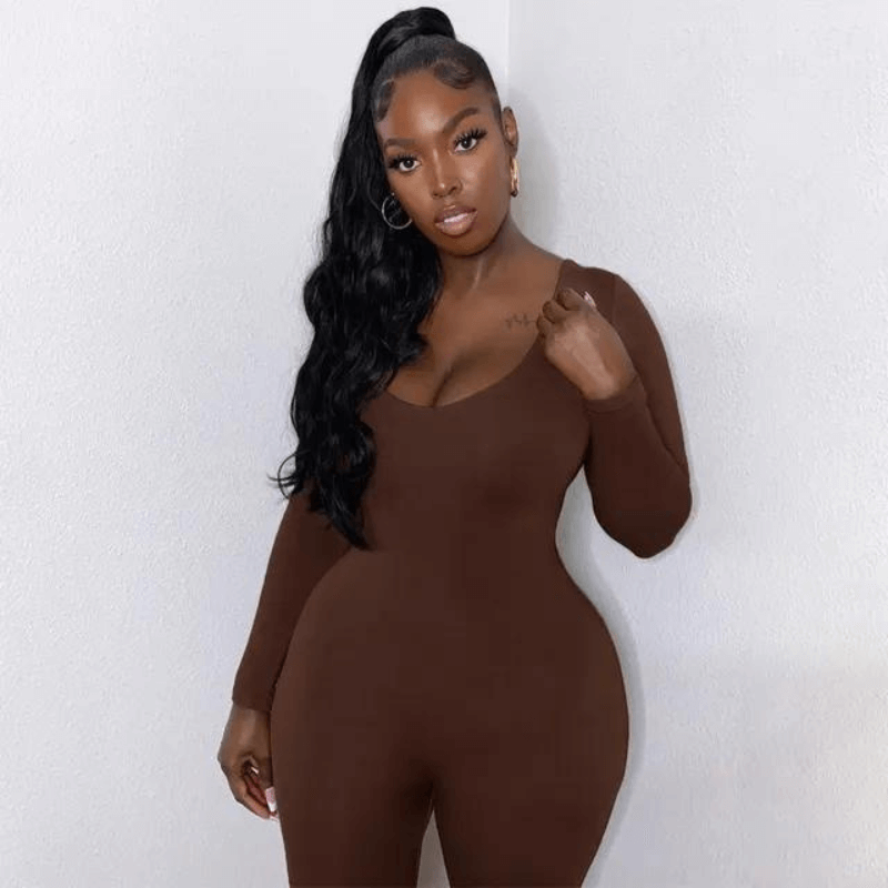 LuxeCurve™ Sculpting Square Neck Long Sleeve Bodysuit