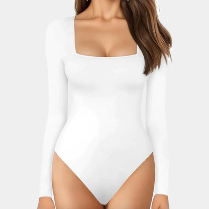 LuxeCurve™ Long Sleeve Square Neck Sculpting Bodysuit