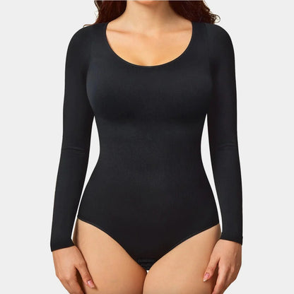 LuxeCurve™ Long Sleeve Round Neck Sculpting Bodysuit