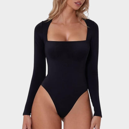 LuxeCurve™ Long Sleeve Square Neck Sculpting Bodysuit