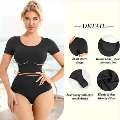 LuxeCurve™ Round Neck Thong Sculpting Bodysuit