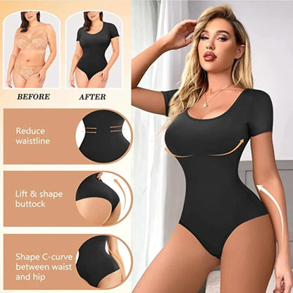 LuxeCurve™ Round Neck Thong Sculpting Bodysuit