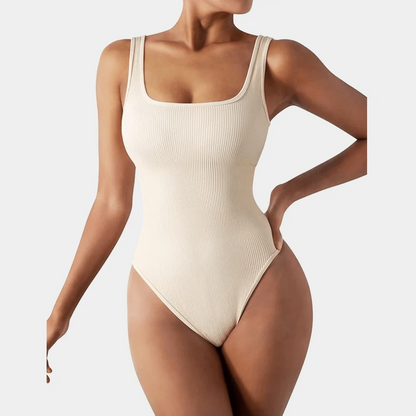 LuxeCurve™ Square Neck Ribbed Sculpting Bodysuit