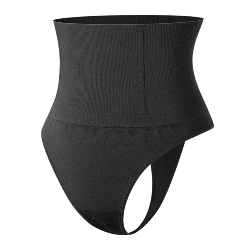 Black/Nude Tummy Control Light Shaping High Waist Thongs 2 Pack